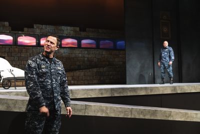 Danforth Comins and Chris Butler in Othello.
 Photo