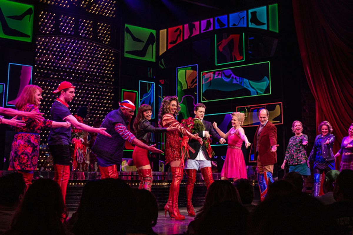 Tiki Barber, Callum Francis, Andy Kelso, and the cast of Kinky Boots at 