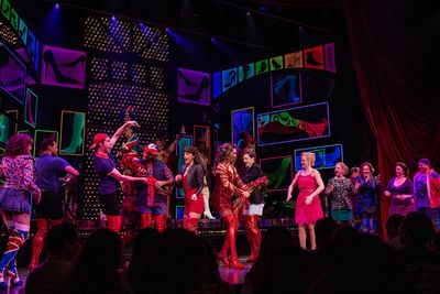Tiki Barber, Callum Francis, Andy Kelso, and the cast of Kinky Boots Photo