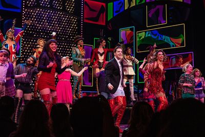 Tiki Barber, Callum Francis, Andy Kelso, and the cast of Kinky Boots Photo