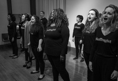 The cast of 19: A Musical About Women's Right to Vote at the Hill Center, Washington, Photo
