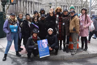 Gloria Steinem, Christine Lahti with the Gloria cast Photo