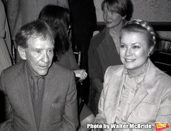 Burgess Meredith and Princess Grace Kelly attend the Theatre Hall Of Fame Awards held Photo