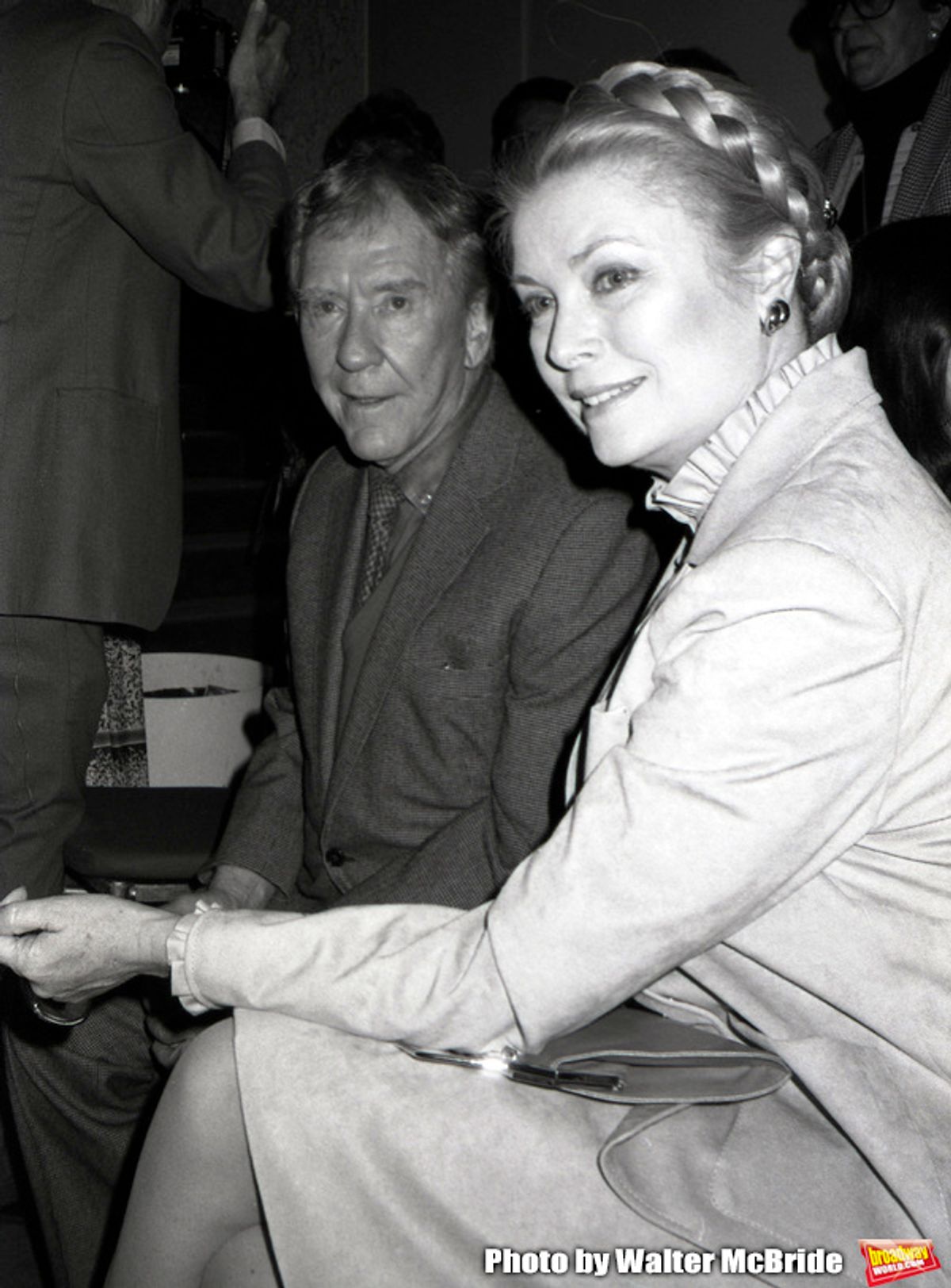 Ethel Merman, Burgess Meredith and Princess Grace Kelly attend the Theatre Hall Of Fame Awards held on March 28, 1982 at the Uris Theater, now called the Gershwin Theater, New York City.  at 