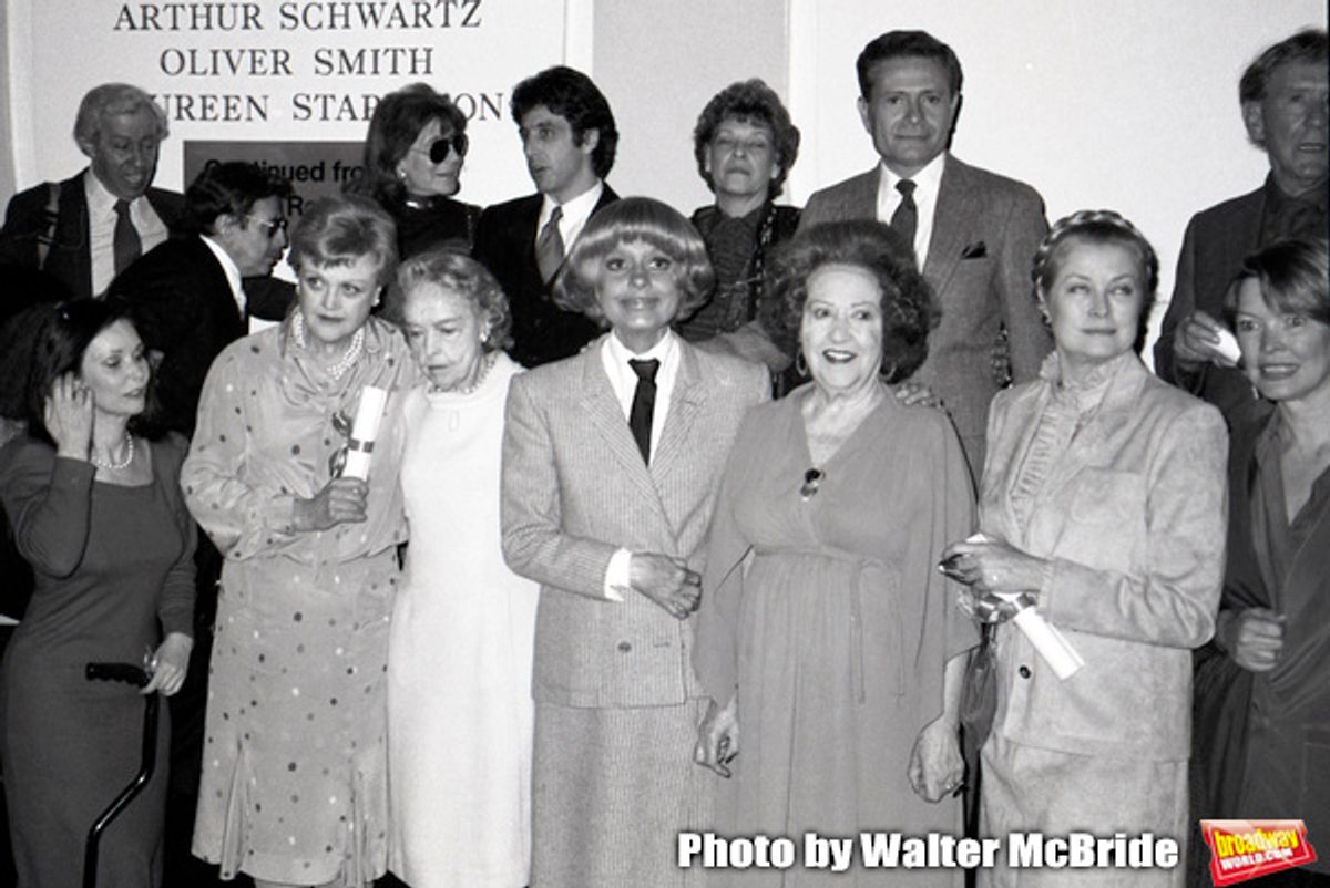 Adolph Green, Betty Comden, Al Pacino, Jerry Herman, Burgess Meredith, Susan Strassberg, Angela lansbury, Lillian Gish, Carol Channing, Ethel Merman, Princess Grace Kelly and Ellen Burstyn attend the Theatre Hall Of Fame Awards held on March 28, 1982 at t at 