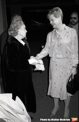 Lillian Gish and Angela Lansbury attend the Theatre Hall Of Fame Awards held on March 28, 1982 at the Uris Theater, now called the Gershwin Theater, New York City. @ BroadwayWorld Lillian Gish and Angela Lansbury attend the Theatre Hall Of Fame Awards held on March Photo