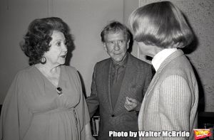 Ethel Merman, Burgess Meredith and Carol Channing attend the Theatre Hall Of Fame Awards held on March 28, 1982 at the Uris Theater, now called the Gershwin Theater, New York City. @ BroadwayWorld Ethel Merman, Burgess Meredith and Carol Channing attend the Theatre Hall Of Fame Aw Photo