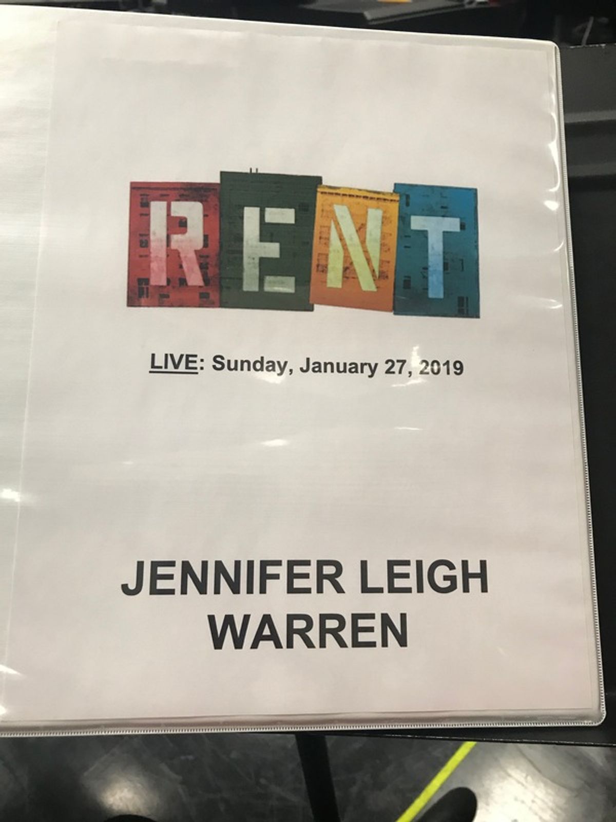 Jordan Fisher as Mark Cohen and Jennifer Leigh Warren as Mrs. Cohen at 