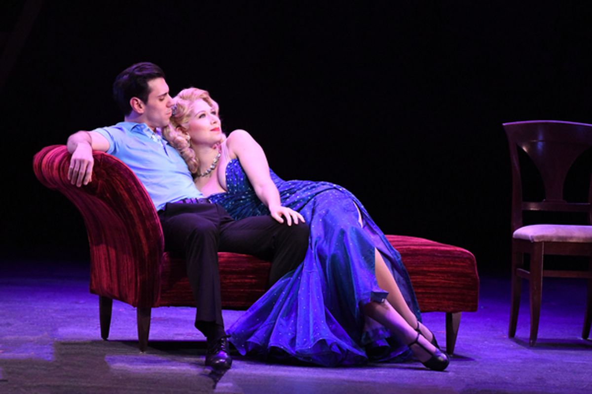 Jerry (Andrew Ruggieri) with Mme Baurel (Beatrice Crosbie) at 