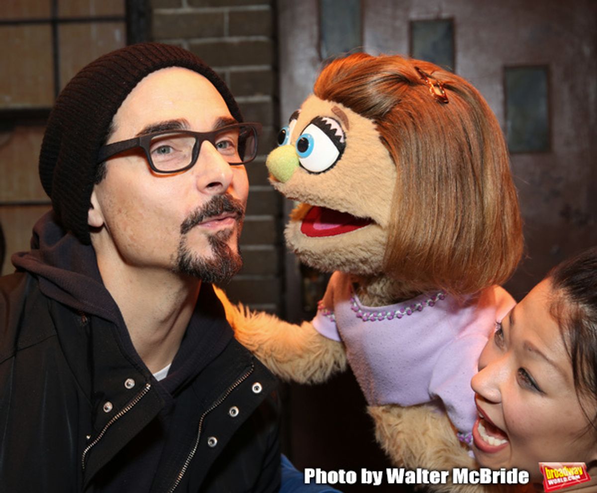 Kevin Richardson from the Backstreet Boys backstage with the cast of  'Avenue Q'  at the New World Stages on January 27, 2019 in New York City. at 
