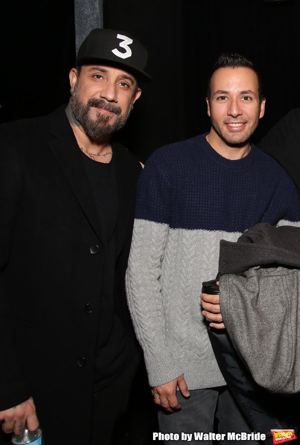 AJ McLean and Howie Dorough from the Backstreet Boys backstage with the cast and crew Photo