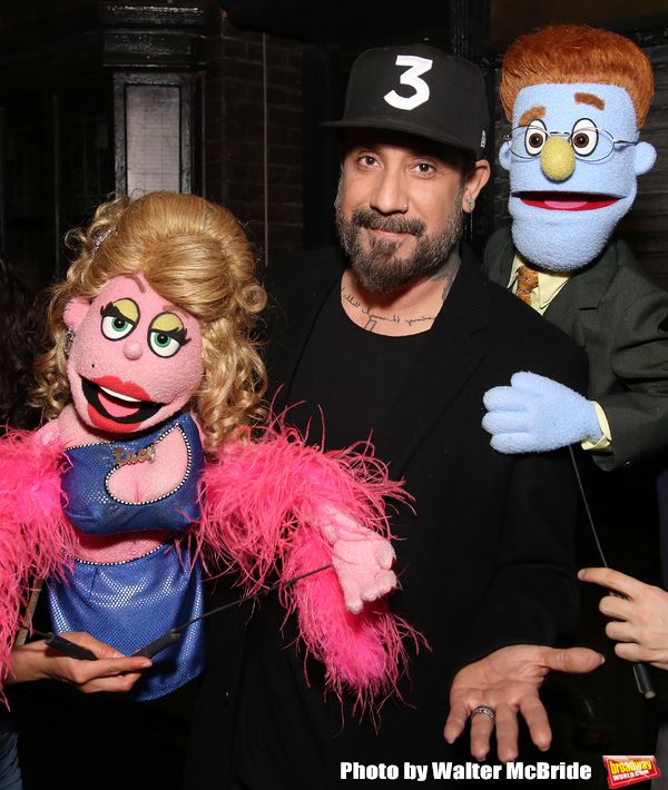 AJ McLean from the Backstreet Boys backstage with  the cast of 