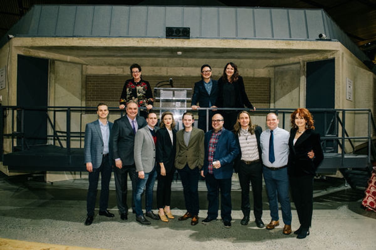 Artistic Director Molly Smith, Playwright Kenneth Lin, Director Jackson Gay and the cast at 