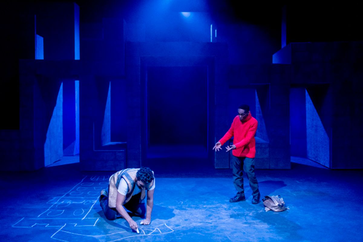 Selva Rasalingam as Daedalus and Marshall Defender Nyanhete as Icarus at 