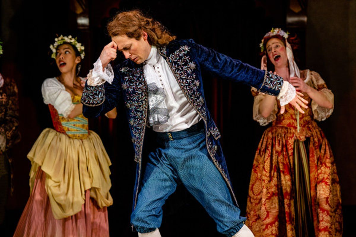The Kingâ€™s Company in performance (l to r: Caitlin Cisco, Quinn Franzen, Christopher Dinolfo) at 