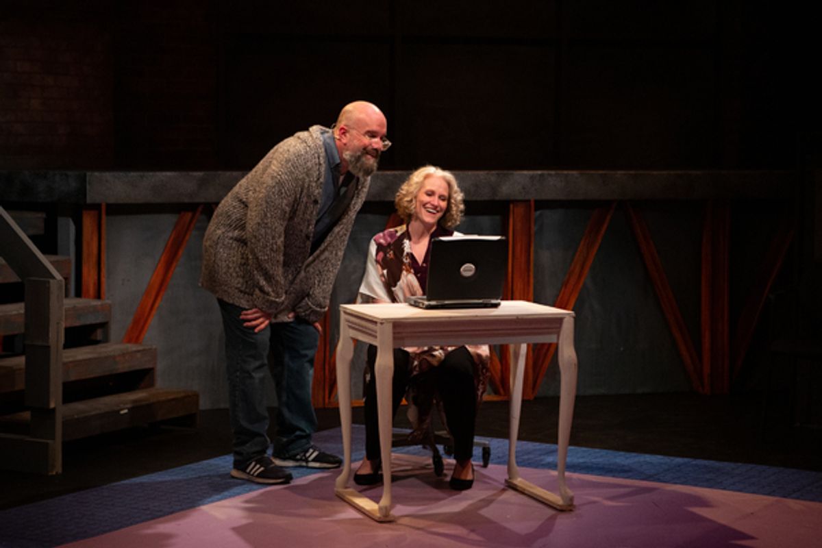 Mark Mullino as Simon and Angela Davis as Joyce at 