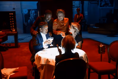 Julian Ovenden, Rhashan Stone, Monica Dolan, Sheila Reid, and GIllian Anderson Photo
