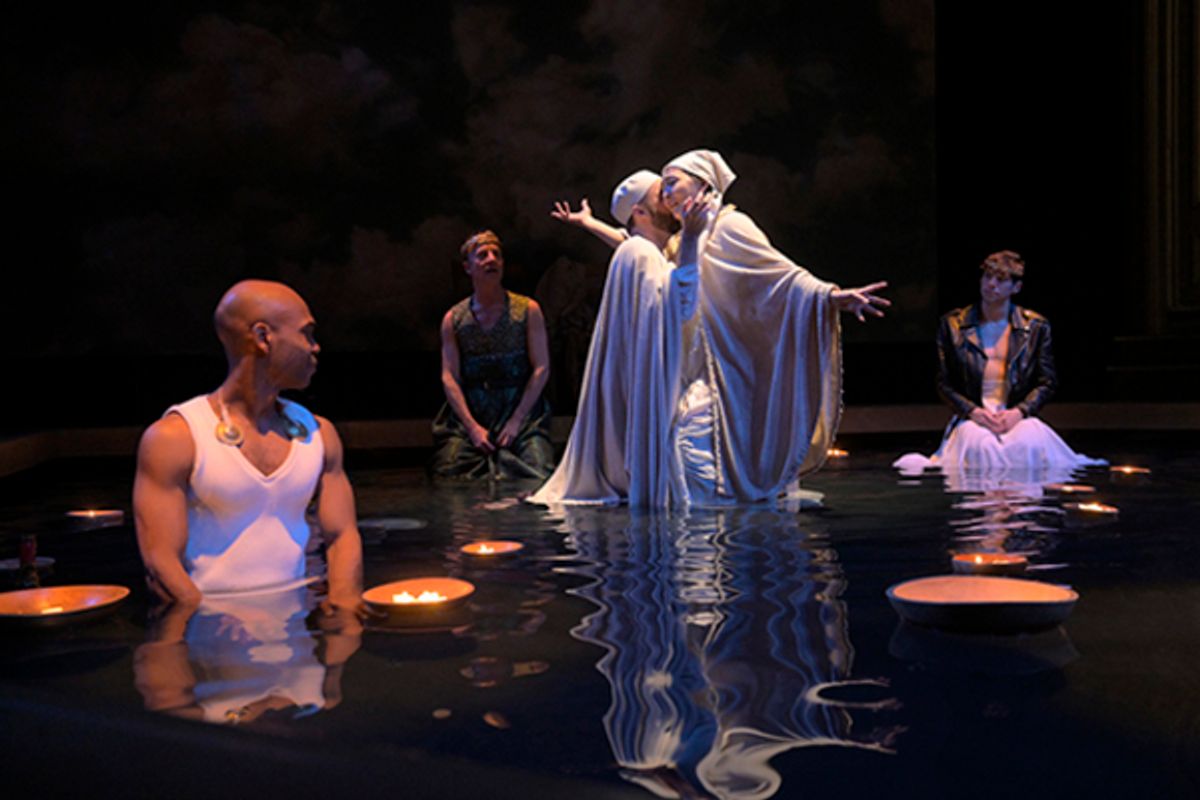(l to r) Rodney Gardiner, Steven Epp, Alex Moggridge, Lisa Tejero, and Benjamin T. Ismail in â€"Metamorphosesâ€ at Berkeley Rep. Photo courtesy of Kevin Berne/Berkeley Repertory Theatre at 