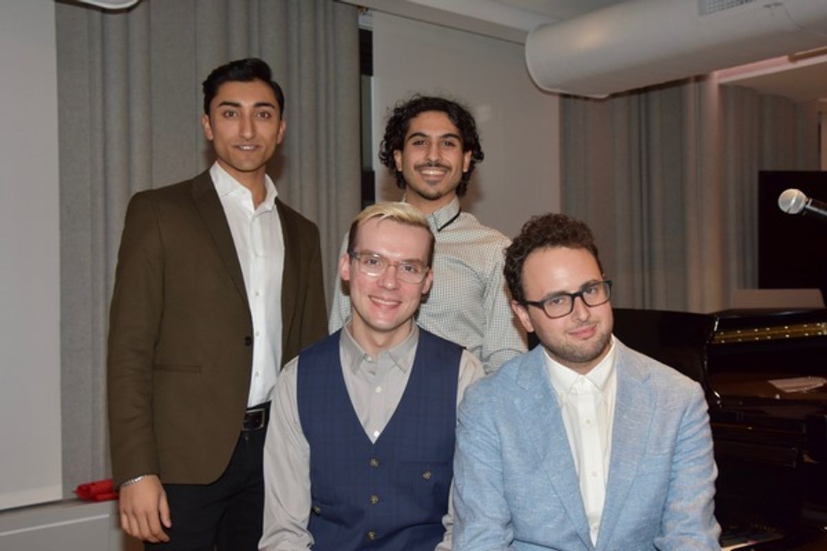 Charlie Sohne 2019 Kleben Prize Winner Librettist with Nikhil Saboo, Nawaf Noorudin and Tim Rosser at 