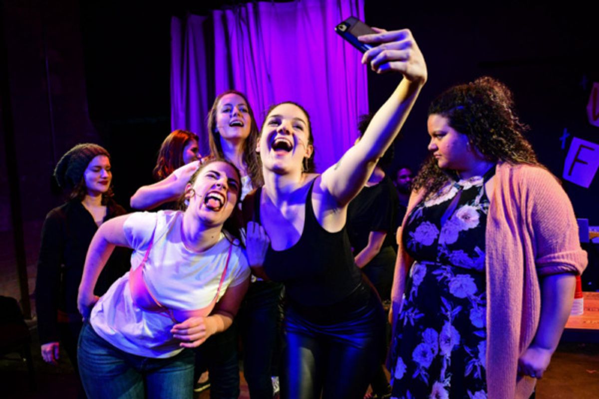 Sarah Frasco, Madeline Lauzon and Brittney Brown with (back, l to r) Elisabeth Del Toro, Allison Taylor and Gabriella Hirsch at 