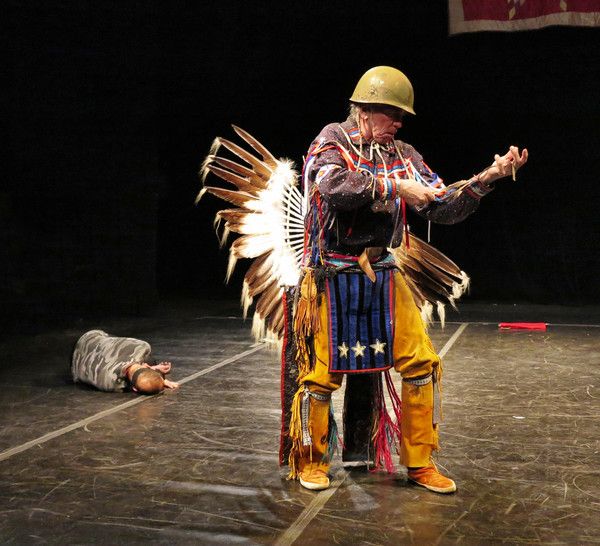  Foreground: Allan Shooting Star (Lenape) and (behind) Michael Taylor-Dancing Wolf (C Photo
