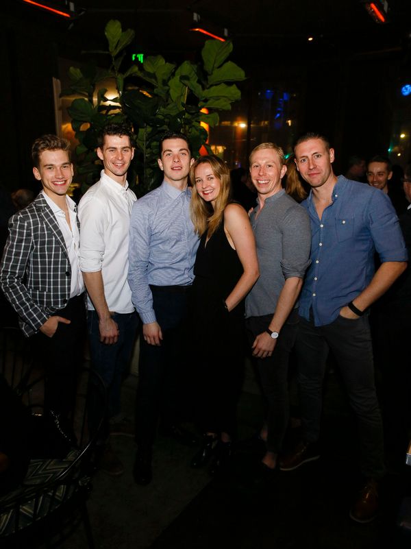 From left, company members Jackson Fisch, Matt Petty, Reece Causton, Daisy May Kemp,  Photo