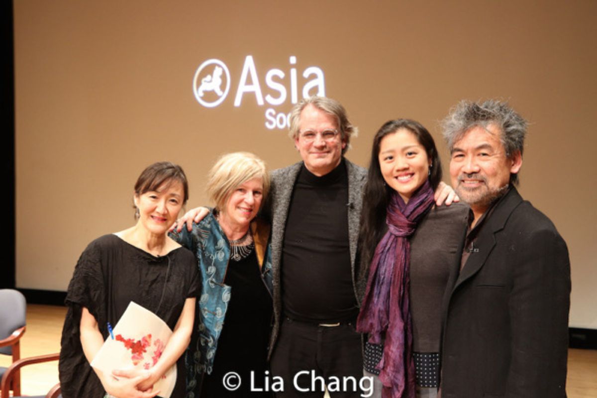 Karen Shimakawa, Rachel Cooper, Bartlett Sher, Marina Chan and David Henry Hwang at 
