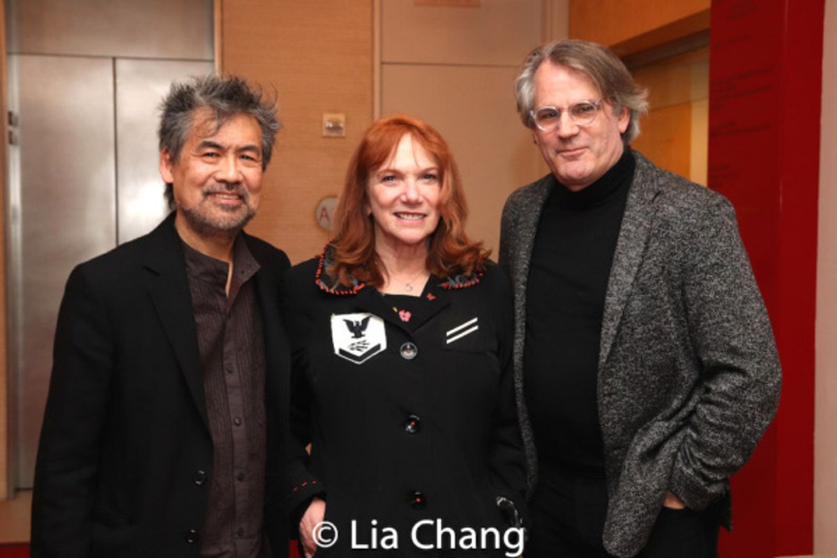 David Henry Hwang, Jacqueline Davis, Executive Director of NY Performing Arts Library and Bartlett Sher at 