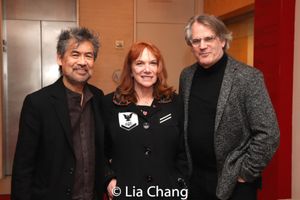 David Henry Hwang, Jacqueline Davis, Executive Director of NY Performing Arts Library Photo