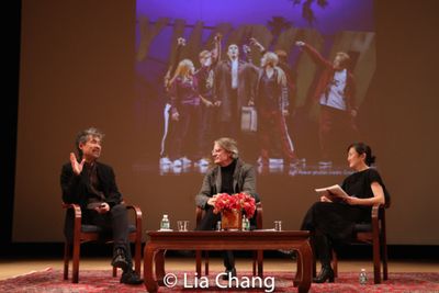David Henry Hwang, Bartlett Sher and Karen Shimakawa discuss a scene from SOFT POWER  Photo