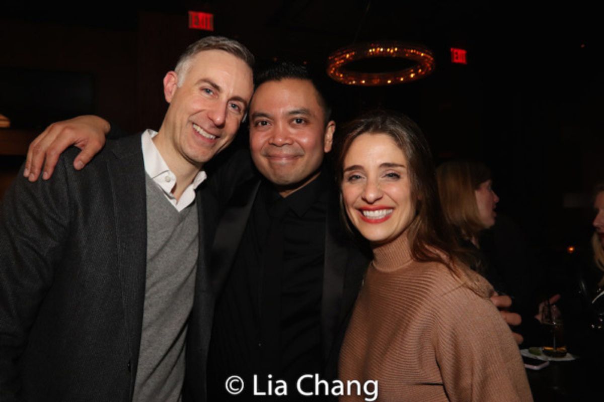 Newlyweds Erik Rose and Jose Llana with his KING AND I leading lady Elena Shaddow at 