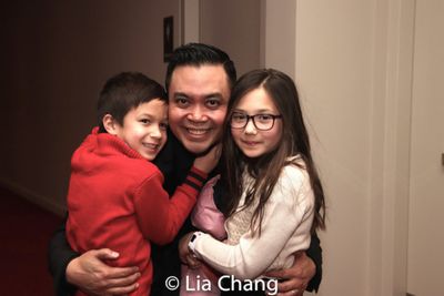 Jose Llana with his nephew Max and his niece Veronica Photo