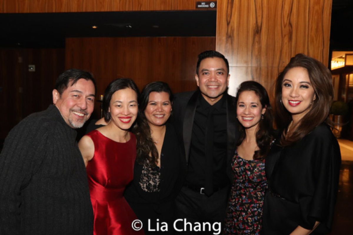 Alan Ariano, Lia Chang, Liz Casasola, Jose Llana, Ali Ewoldt and Jaygee Macapugay. Photo by Garth Kravits at 