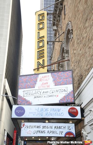 Theatre Marquee unveiling for Lucas Hnath's new drama "Hillary & Clinton" starring La Photo