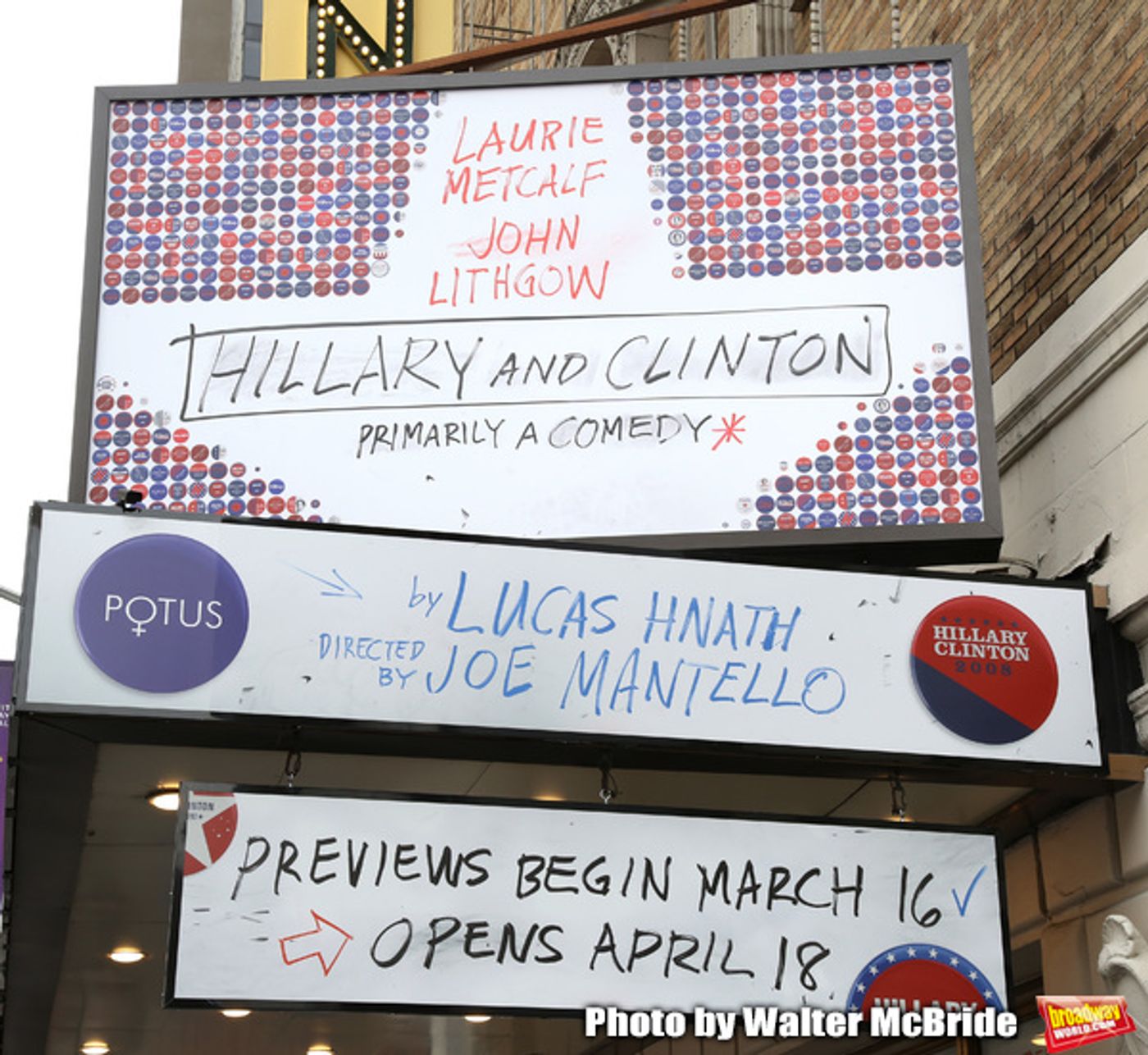 Up On The Marquee: HILLARY AND CLINTON on Broadway!  Image
