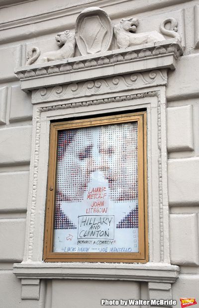 Theatre Marquee unveiling for Lucas Hnath's new drama "Hillary & Clinton" starring La Photo