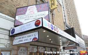 Theatre Marquee unveiling for Lucas Hnath's new drama "Hillary & Clinton" starring La Photo