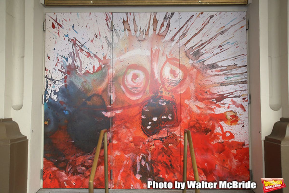 Theatre Marquee unveiling for the Taylor Mac Comedy 'Gary: A Sequel to Titus Andronicus' starring Nathan Lane and Andrea Martin with direction by George C. Wolfe at the Booth Theatre on February 8, 2019 in New York City. at 