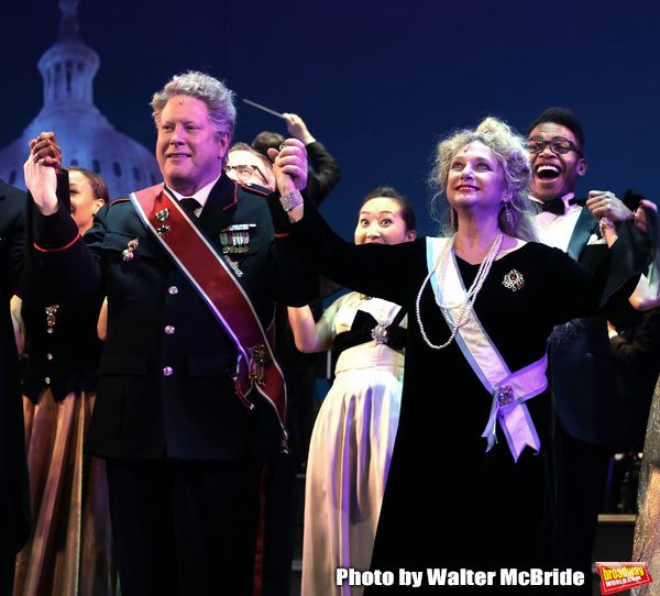 Darrell Hammond and Carol Kane during the Curtain Call for the closing Night performa Photo