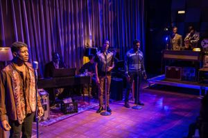 Gilbert Domally, Michael Turrentine and Breon Arzell with (back, l to r) Jermaine Hill, Ricardo Santiago, Robert Potsic, Eric Lindahl, Blake Cordell and Robert Cornelius @ BroadwayWorld Gilbert Domally, Michael Turrentine and Breon Arzell with (back, l to r) Jermaine Hil Photo