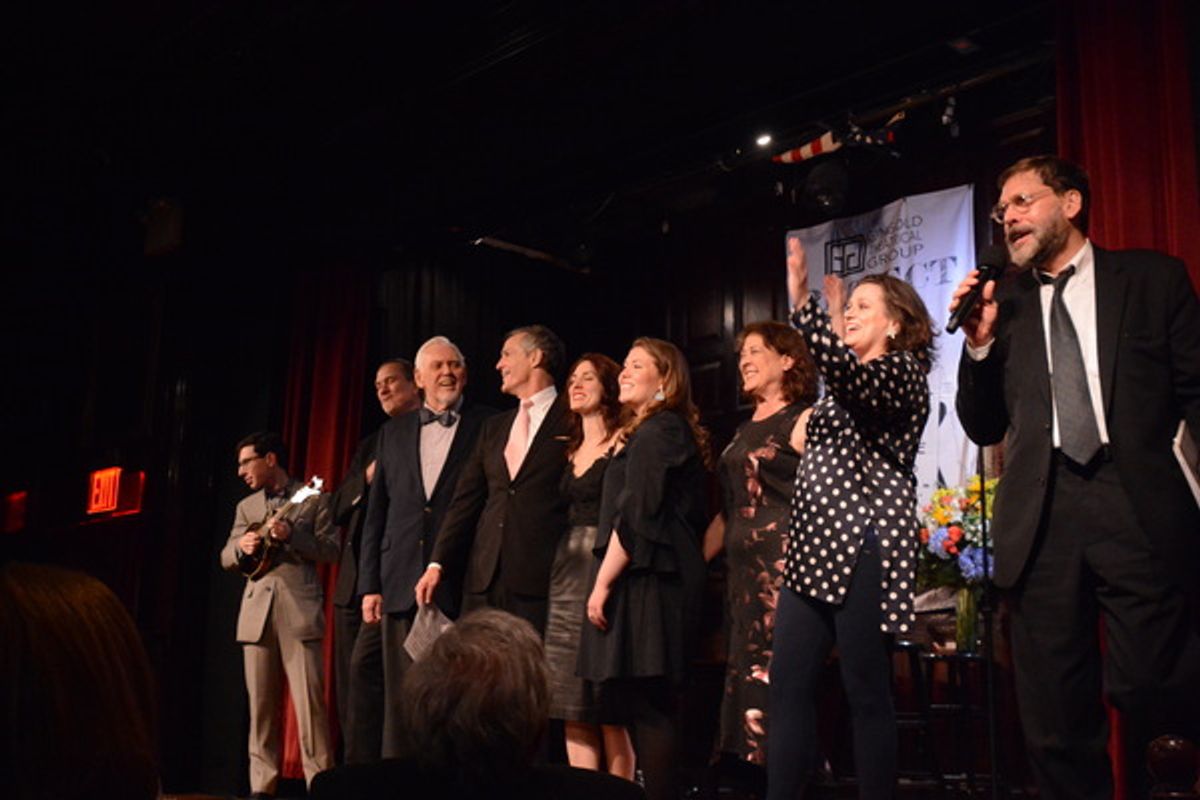 Aaron Weinstein, Jon Weber, Jim Brochu, Howard McGillin, Mara Davi, Mary Claire Curran, Karen Ziemba, Cady Huffman and David Staller at 