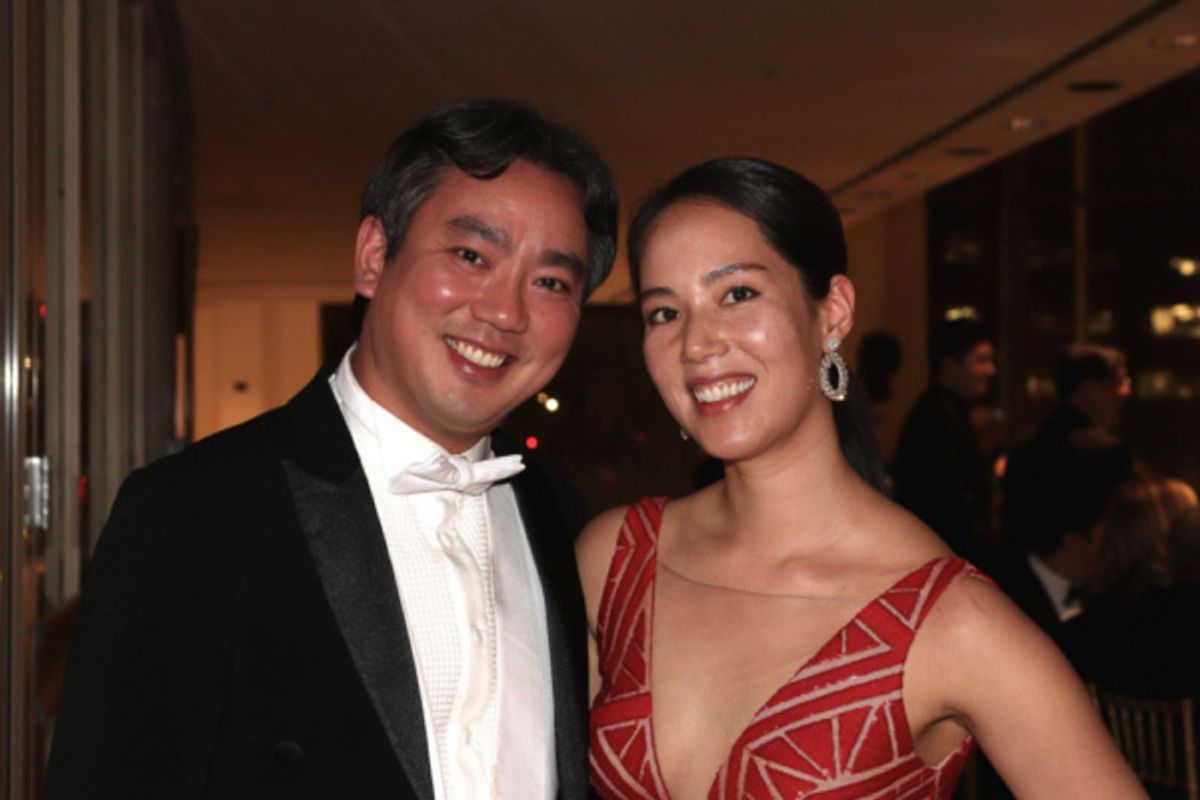 New York Philharmonic concertmaster Frank Huang and his wife Sarah Ludwig at 