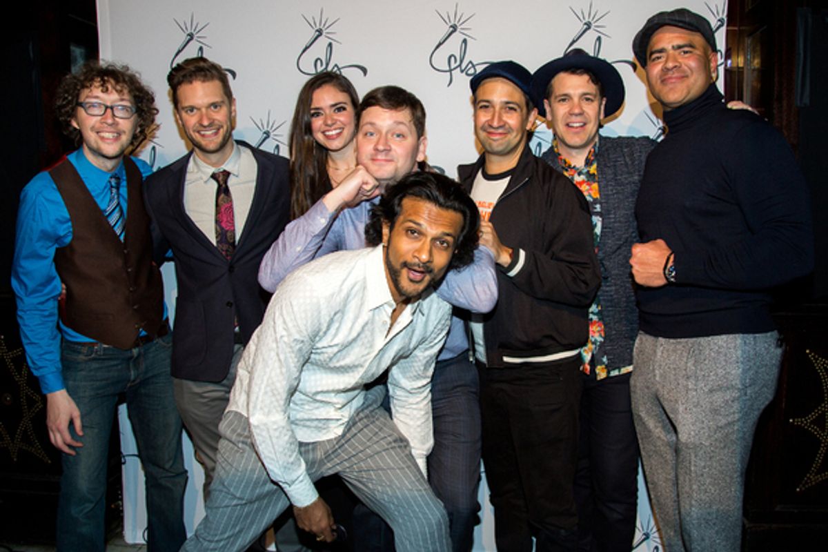 Arthur Lewis, Andrew Bancroft, Ashley Perez Flanagan, Bill Sherman, Utkarsh Ambudkar, Lin-Manuel Miranda, Anthony Veneziale, Chris Jackson at 