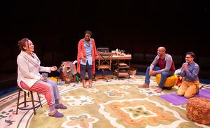 (from left) Opal Alladin as Sugar, Dorcus Sowunmi as Letter Writer #2, Keith Powell a Photo