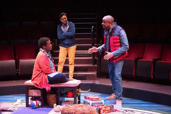 (from left) Dorcus Sowunmi as Letter Writer #2, Avi Roque as Letter Writer #3, and Ke Photo