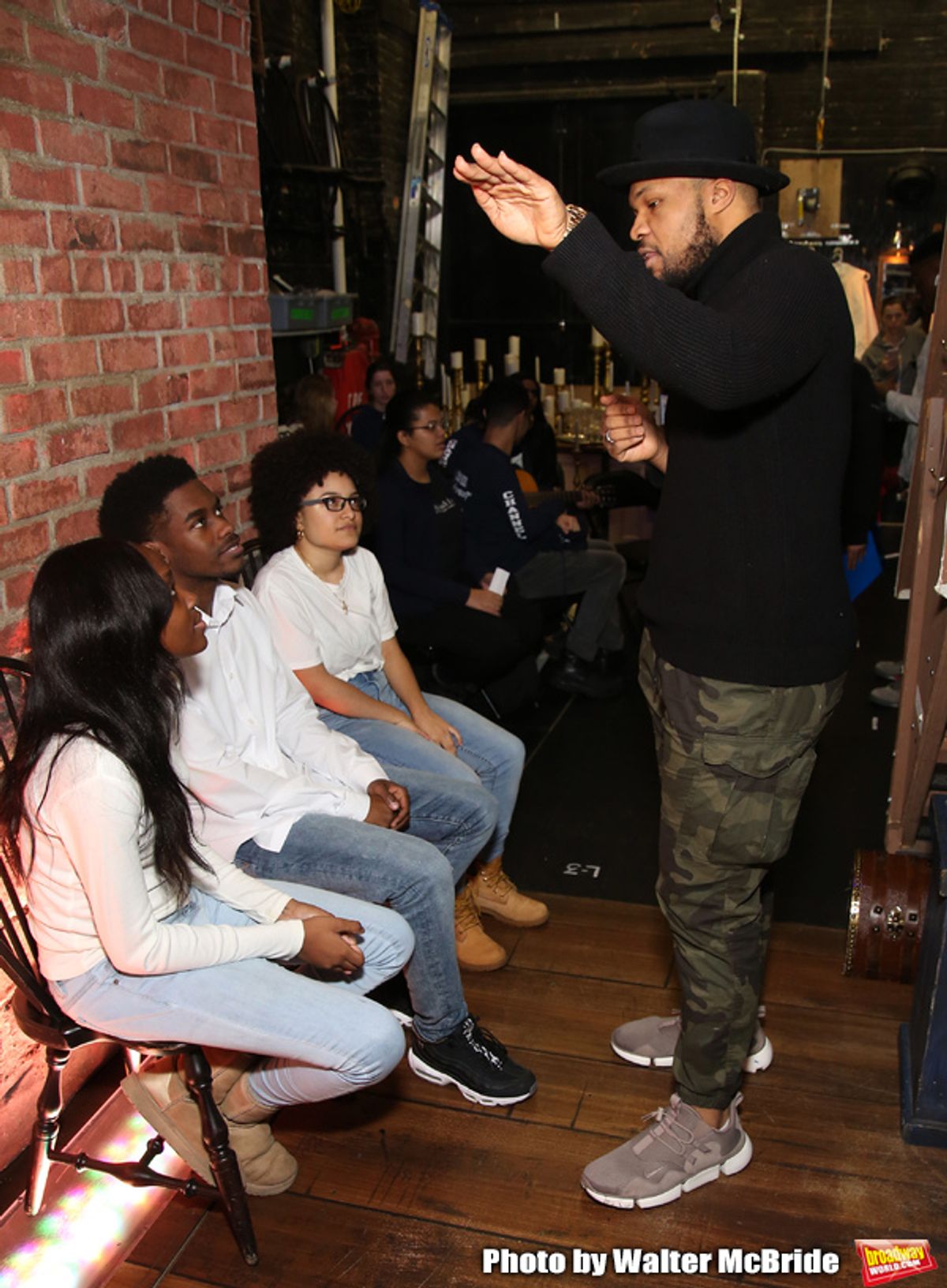 Sean Green Jr. with students at 