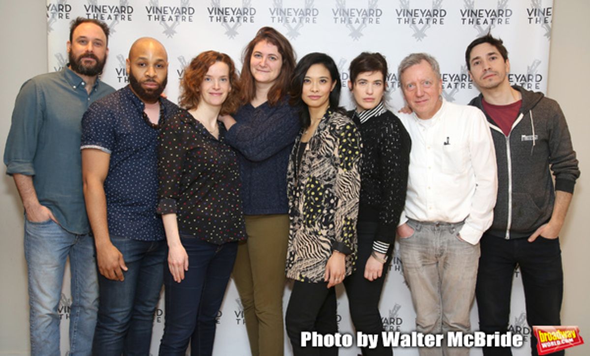 Greg Keller, Ugo Chukwu, Margot Bordelon, Mara Nelson-Greenberg, Tiffany Villarin, Megan Hill, Tom Aulino, and Justin Long at 