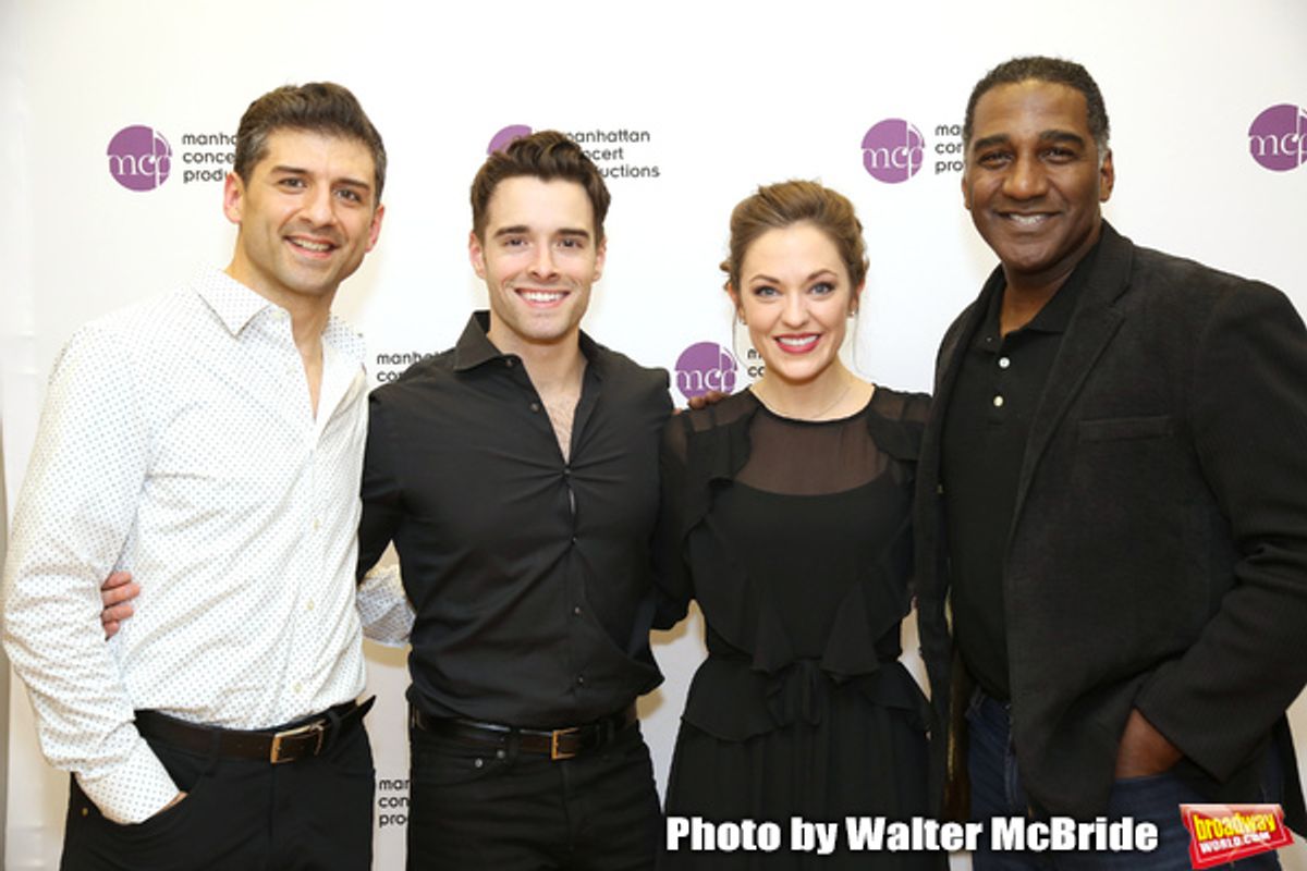 Tony Yazbeck, Corey Cott, Laura Osnes and Norm Lewis at 