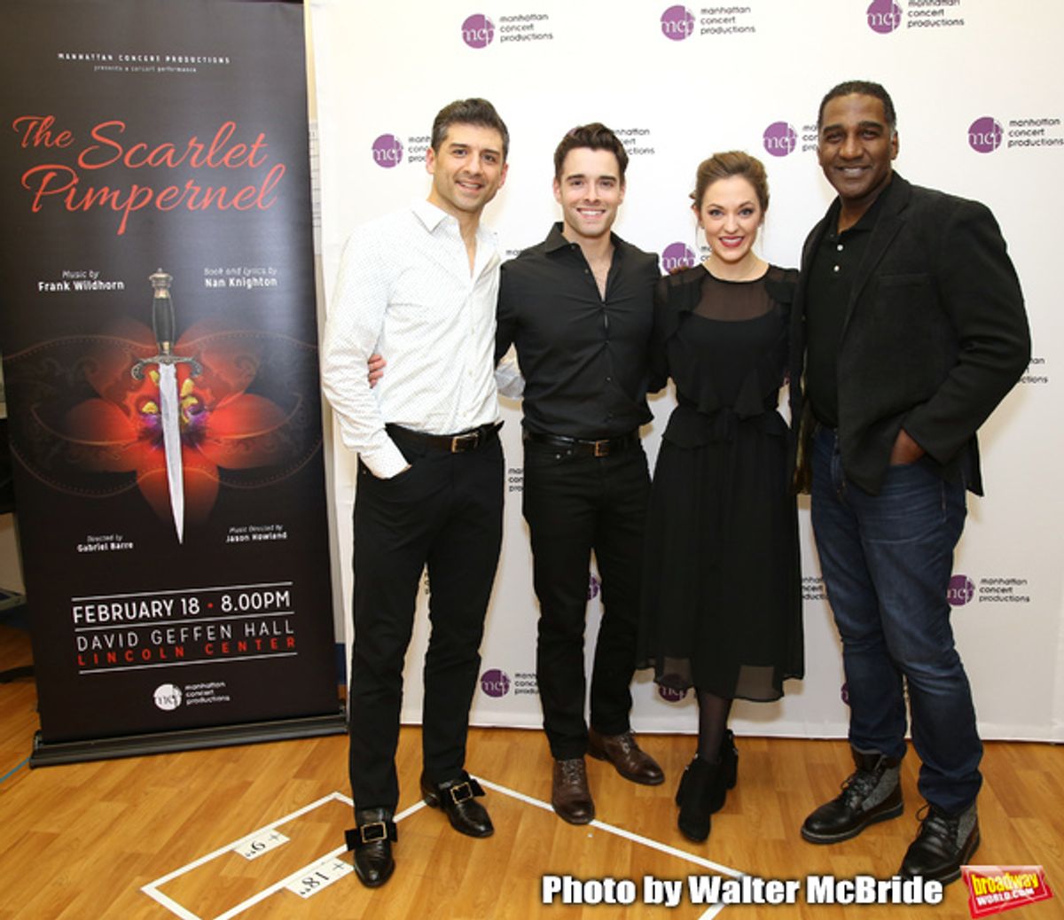 Tony Yazbeck, Corey Cott, Laura Osnes and Norm Lewis at 