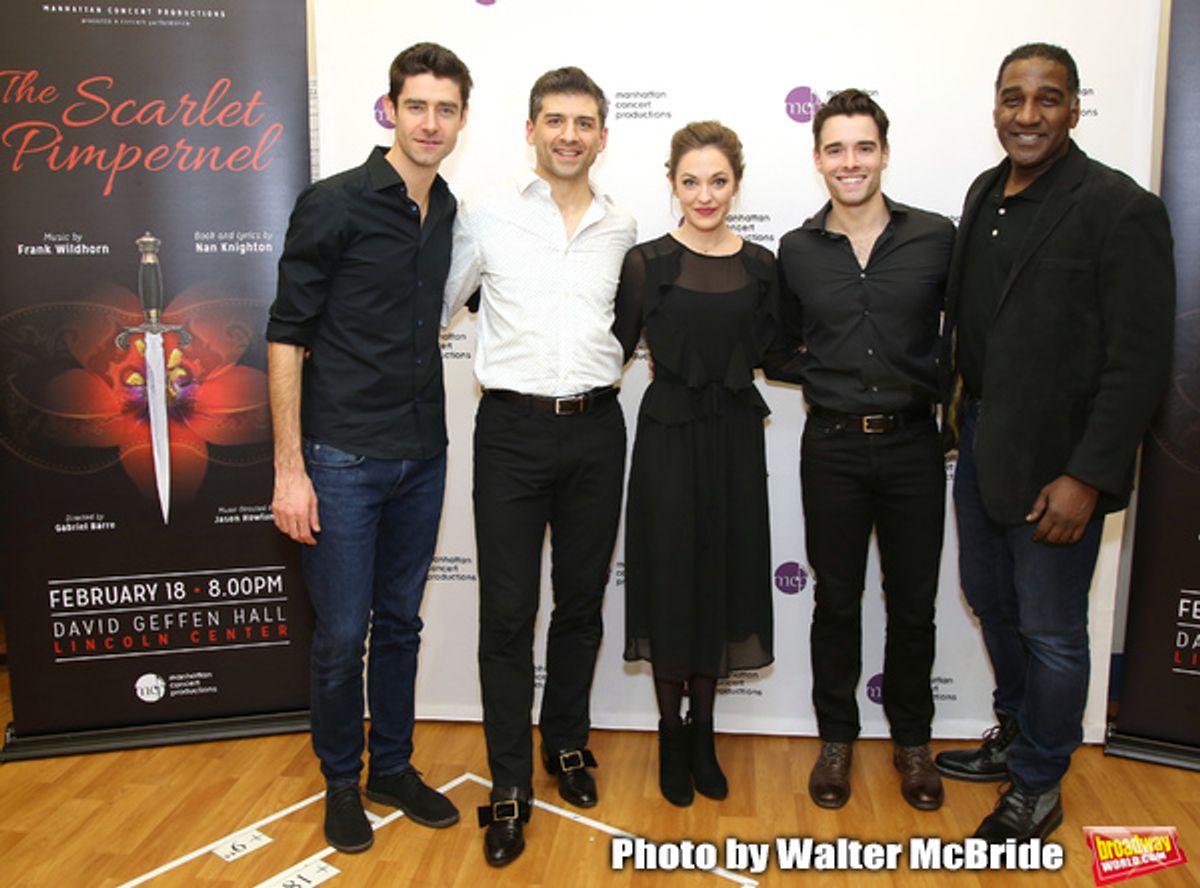 Drew Gehling, Tony Yazbeck, Laura Osnes, Corey Cott and Norm Lewis at 
